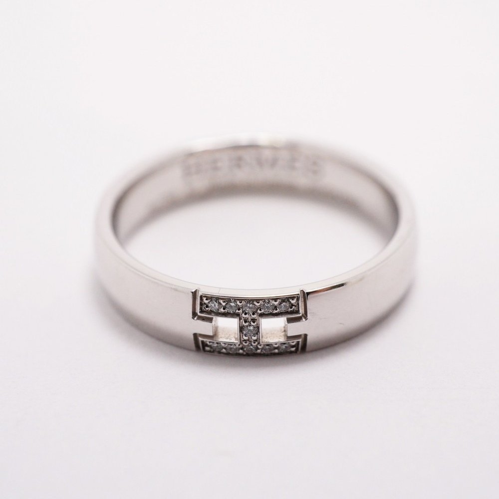 Hermes Ring Hercules K18WG White Gold Diamond #47 Ladies - Picture 3 of 8